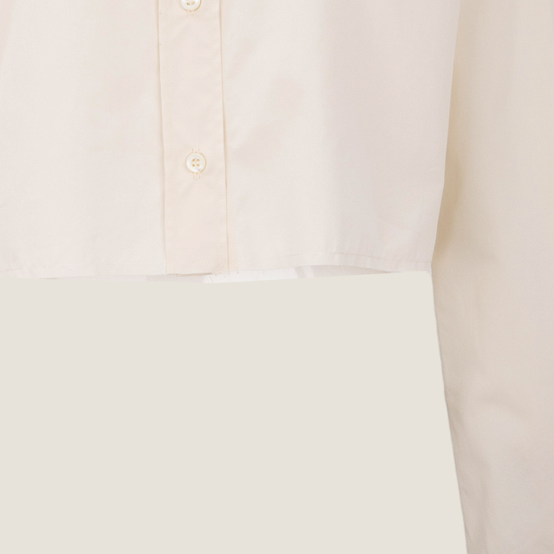 Purchase (W) MIU MIU SS24 Kemeja Ivory Lengan Panjang Logo Sulam Butang. MK1694-10RG-F0304-S-OOO