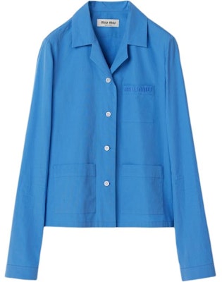 (W) MIU MIU SS24 Baju Longgar Berkolar Cetakan Logo Lengan Panjang Wanita - Biru MK1884-15UL-F0013-S-OOO Buy (W) MIU MIU SS24 Baju Longgar Berkolar Cetakan Logo Lengan Panjang Wanita - Biru MK1884-15UL-F0013-S-OOO