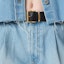 Purchase (Women) MIU MIU SS24 Low-Waist Pleated Denim Shorts with Logo for Women - Blue. GWP477-131K-F0013-S-232