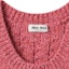 Sizing (W) MIU MIU SS24 女士粉色针织无袖上衣带罗纹标志设计。 MMV141-1330-F0028-S-OOO