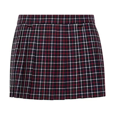 (Women) MIU MIU SS24 Plaid Mini Casual Skirt Women’s Black MG2040-14HR-F0969-S-232