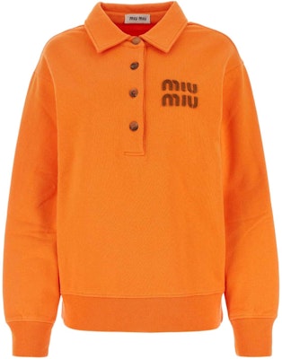 (W) 미우미우 SS24 솔리드 로고 롱 슬리브 스웻셔츠 여성 오렌지. MJL988-12HF-F0B2Y-S-OOO Buy (W) 미우미우 SS24 솔리드 로고 롱 슬리브 스웻셔츠 여성 오렌지. MJL988-12HF-F0B2Y-S-OOO