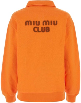 (W) 미우미우 SS24 솔리드 로고 롱 슬리브 스웻셔츠 여성 오렌지. MJL988-12HF-F0B2Y-S-OOO Lookbook (W) 미우미우 SS24 솔리드 로고 롱 슬리브 스웻셔츠 여성 오렌지. MJL988-12HF-F0B2Y-S-OOO