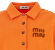 Shop (Women) MIU MIU SS24 Solid Logo Pullover Long Sleeve Sweatshirt Women Orange. MJL988-12HF-F0B2Y-S-OOO