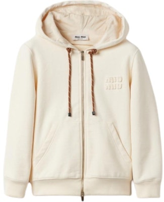 (W) MIU MIU SS24 Chaqueta Slim-Fit Logo Bordado Cremallera Neutral. MJL024-15AV-F0018-S-OOO Order (W) MIU MIU SS24 Chaqueta Slim-Fit Logo Bordado Cremallera Neutral. MJL024-15AV-F0018-S-OOO