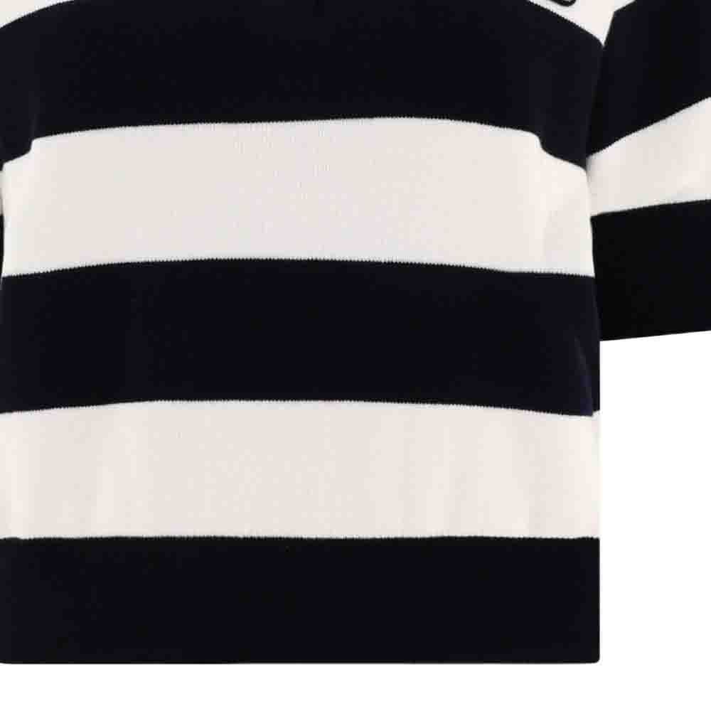 Cheap (W) MIU MIU SS24 Kemeja Polo Lengan Pendek Jalur Wanita Berwarna-Warni MML889-14M2-F022X-S-OOO