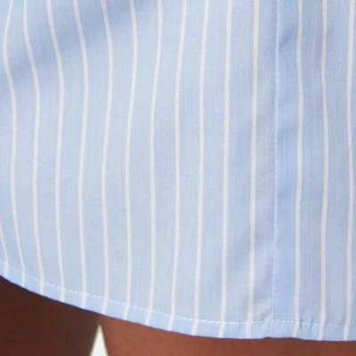 (Women) MIU MIU SS24 Striped Logo Embroidered Elastic Waist Shorts Women - Blue SP9429-137Q-F0X24-S-OOO Purchase (Women) MIU MIU SS24 Striped Logo Embroidered Elastic Waist Shorts Women - Blue SP9429-137Q-F0X24-S-OOO