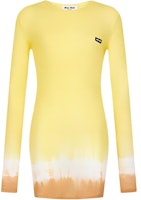 (Women) MIU MIU SS24 Tie-Dye Logo Long Sleeve Dress Yellow MJA842-1463-F03UP-S-231 (Women) MIU MIU SS24 Tie-Dye Logo Long Sleeve Dress Yellow MJA842-1463-F03UP-S-231