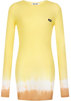 (W) MIU MIU SS24 渲染扎染长袖连衣裙 黄色 MJA842-1463-F03UP-S-231 Buy (W) MIU MIU SS24 渲染扎染长袖连衣裙 黄色 MJA842-1463-F03UP-S-231