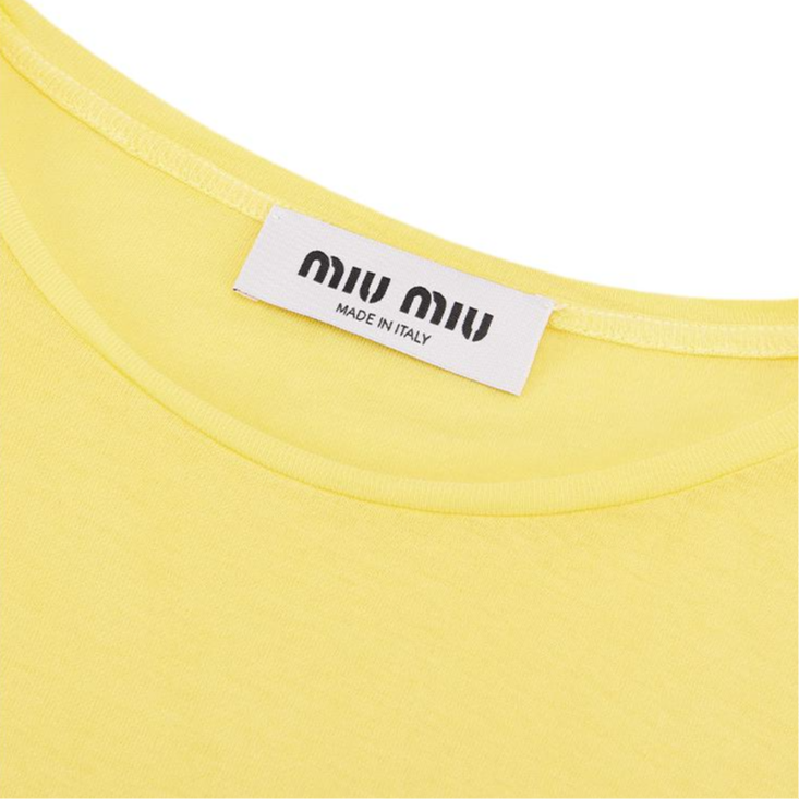 Purchase (W) MIU MIU SS24 渲染扎染长袖连衣裙 黄色 MJA842-1463-F03UP-S-231