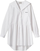 (Women) MIU MIU SS24 White Long-Sleeve Sailor Collar Dress with Logo Embroidery Women. MF5263-10RG-F0009-S-OOO (Women) MIU MIU SS24 White Long-Sleeve Sailor Collar Dress with Logo Embroidery Women. MF5263-10RG-F0009-S-OOO