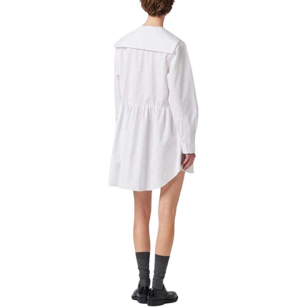 Shop (W) MIU MIU SS24 白色长袖水手领刺绣标志连衣裙 女款 MF5263-10RG-F0009-S-OOO