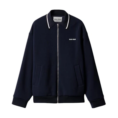 (Women) Miu Miu SS25 Navy Blue Summer Series Sports Knit Jacket ML1258-17LN-F0008-S-OOO