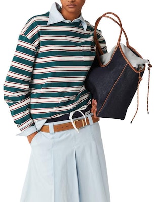 (W) MIU MIU 条纹圆领短袖T恤 绿色 女款 MJL014-14RT-F03UD-S-OOO Shop (W) MIU MIU 条纹圆领短袖T恤 绿色 女款 MJL014-14RT-F03UD-S-OOO