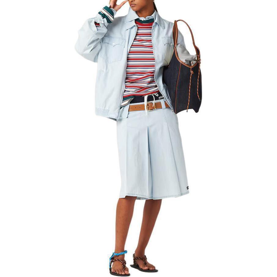 Details for (W) MIU MIU 条纹圆领短袖T恤 绿色 女款 MJL014-14RT-F03UD-S-OOO