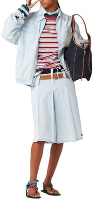 (W) MIU MIU 条纹圆领短袖T恤 绿色 女款 MJL014-14RT-F03UD-S-OOO Details for (W) MIU MIU 条纹圆领短袖T恤 绿色 女款 MJL014-14RT-F03UD-S-OOO