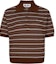 Buy (W) MIU MIU Polo Lengan Pendek Jalur Coklat Baju Kasual MML949-140V-F0324
