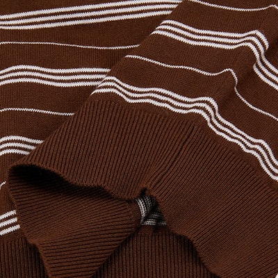 (W) MIU MIU Polo Lengan Pendek Jalur Coklat Baju Kasual MML949-140V-F0324 Purchase (W) MIU MIU Polo Lengan Pendek Jalur Coklat Baju Kasual MML949-140V-F0324