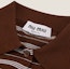 Sizing (W) MIU MIU Polo Lengan Pendek Jalur Coklat Baju Kasual MML949-140V-F0324