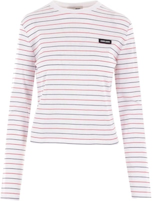 (W) Camiseta MIU MIU Rosa de Manga Larga con Logo a Rayas para Mujer SS24. MJL995-14EU-F0009-S-OOO Buy (W) Camiseta MIU MIU Rosa de Manga Larga con Logo a Rayas para Mujer SS24. MJL995-14EU-F0009-S-OOO