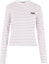 Buy (W) Camiseta MIU MIU Rosa de Manga Larga con Logo a Rayas para Mujer SS24. MJL995-14EU-F0009-S-OOO