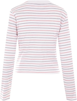 (W) Camiseta MIU MIU Rosa de Manga Larga con Logo a Rayas para Mujer SS24. MJL995-14EU-F0009-S-OOO Lookbook (W) Camiseta MIU MIU Rosa de Manga Larga con Logo a Rayas para Mujer SS24. MJL995-14EU-F0009-S-OOO