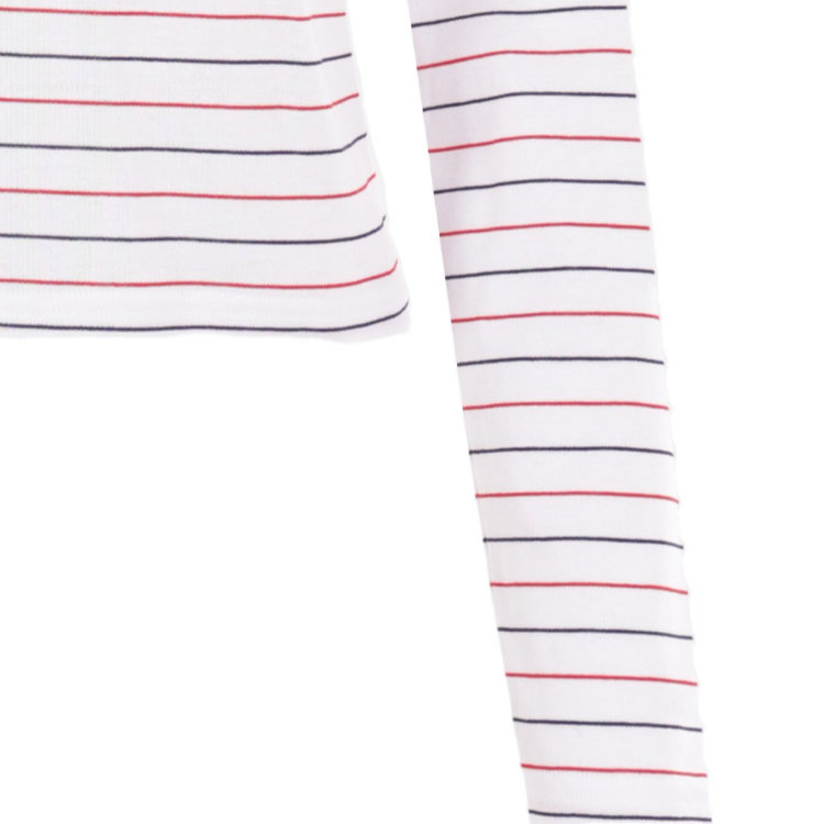 Details for (W) Camiseta MIU MIU Rosa de Manga Larga con Logo a Rayas para Mujer SS24. MJL995-14EU-F0009-S-OOO