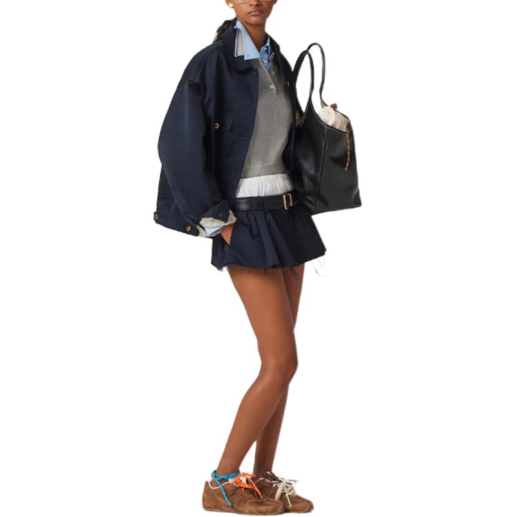 Purchase (W) MIU MIU Kemeja Polo Lengan Pendek Logo Berjalur Kelabu. MML956-15BL-F03UI-S-OOO