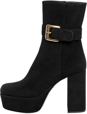 (W) MIU MIU Suede Calfskin Chunky Heel Booties 'Hitam' - Sepatu Boot Hak Tebal 5UP065_008_F0002_F_110 Buy (W) MIU MIU Suede Calfskin Chunky Heel Booties 'Hitam' - Sepatu Boot Hak Tebal 5UP065_008_F0002_F_110