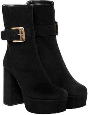 (W) MIU MIU Suede Calfskin Chunky Heel Booties 'Hitam' - Sepatu Boot Hak Tebal 5UP065_008_F0002_F_110 Lookbook (W) MIU MIU Suede Calfskin Chunky Heel Booties 'Hitam' - Sepatu Boot Hak Tebal 5UP065_008_F0002_F_110