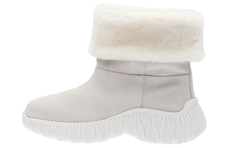 (Women) MIU MIU Suede Fold-Over Snow Boots 'White' 5T387D_3A0A_F0K74_F_010