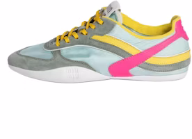 (Women) MIU MIU Suede Leather Low-Top Sneakers Yellow Green Casual Shoes 5E428E_71L_F03TC_F_A005 (Women) MIU MIU Suede Leather Low-Top Sneakers Yellow Green Casual Shoes 5E428E_71L_F03TC_F_A005