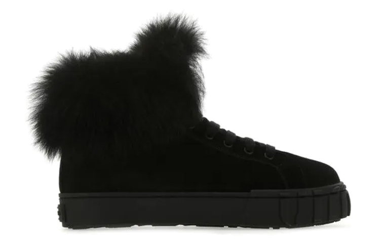 (W) MIU MIU Suede Sneakers 'Black' 圖 2