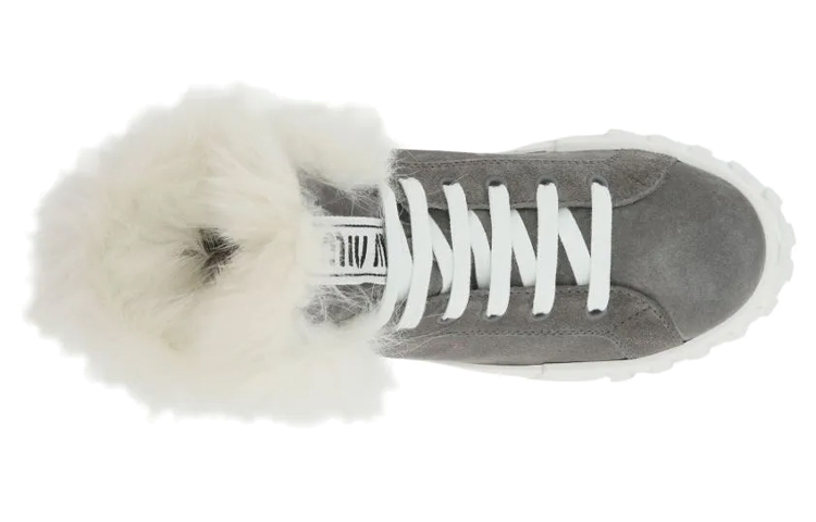 (W) MIU MIU Suede Sneakers 'Dark Grey' 圖 4