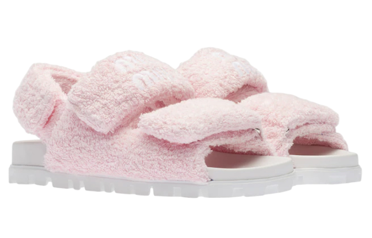 (W) MIU MIU Terry Cloth Sandal 'Pink' 圖 3