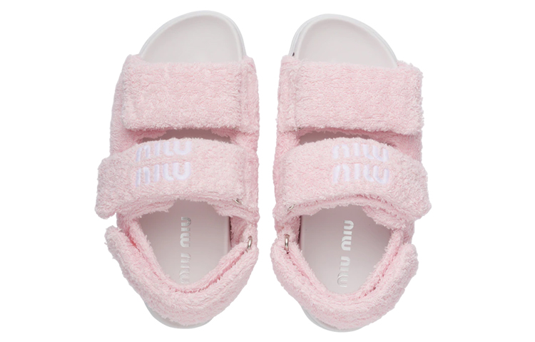 (W) MIU MIU Terry Cloth Sandal 'Pink' 圖 5