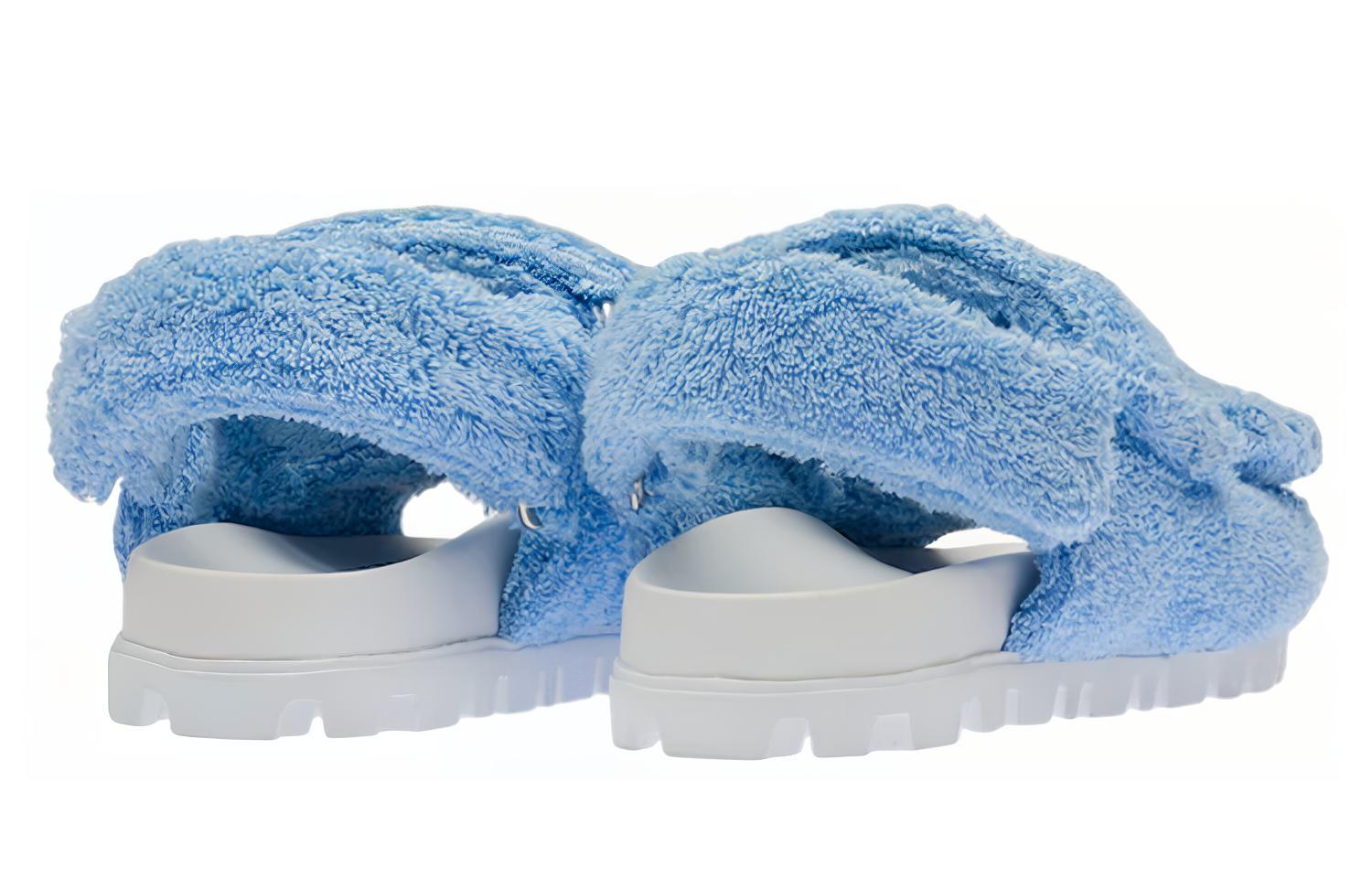 (W) MIU MIU Terry Cloth Sandals 'Blue' 圖 5