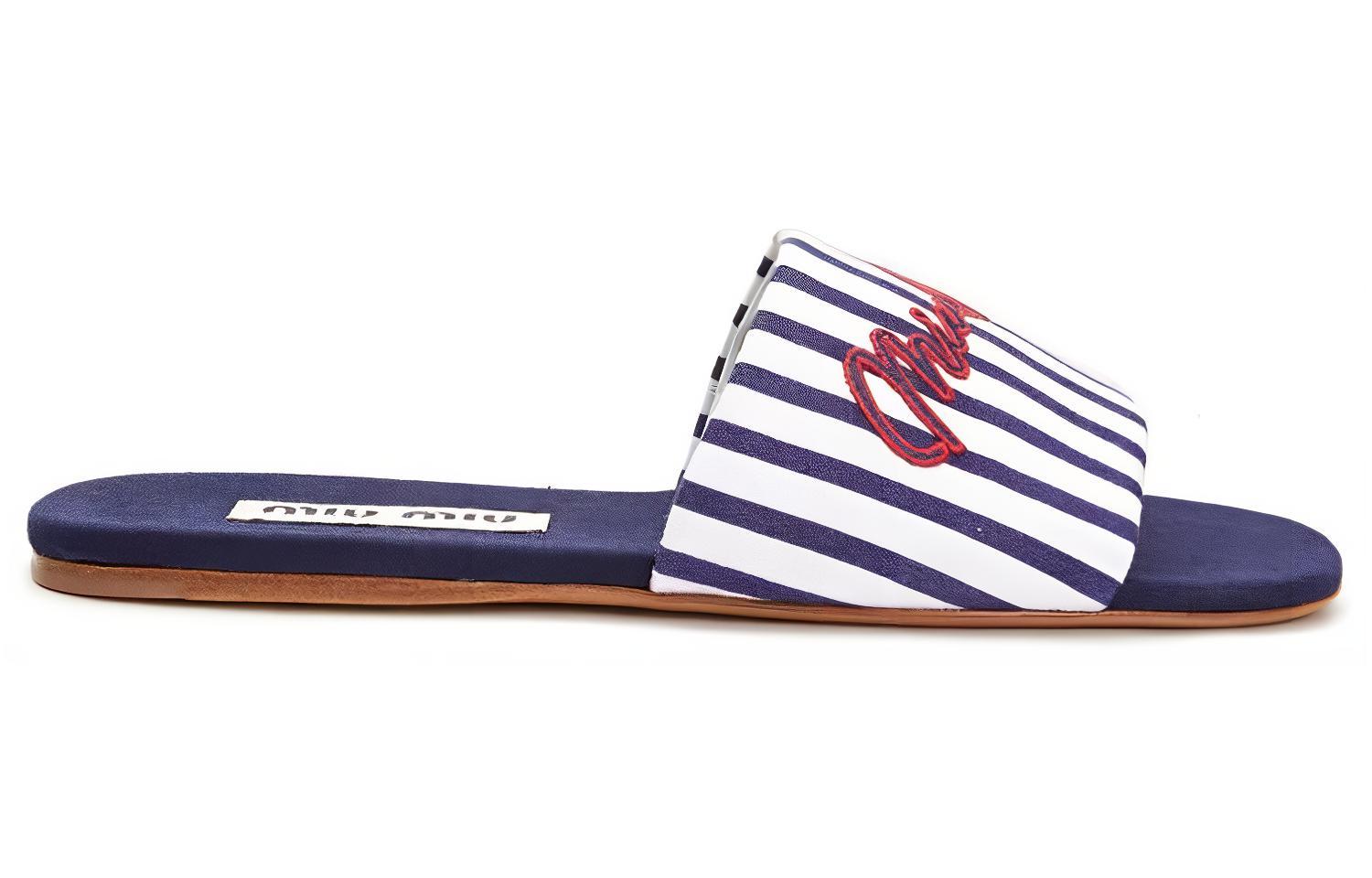 (W) MIU MIU Toe Cap Slide 'Blue White' 圖 2