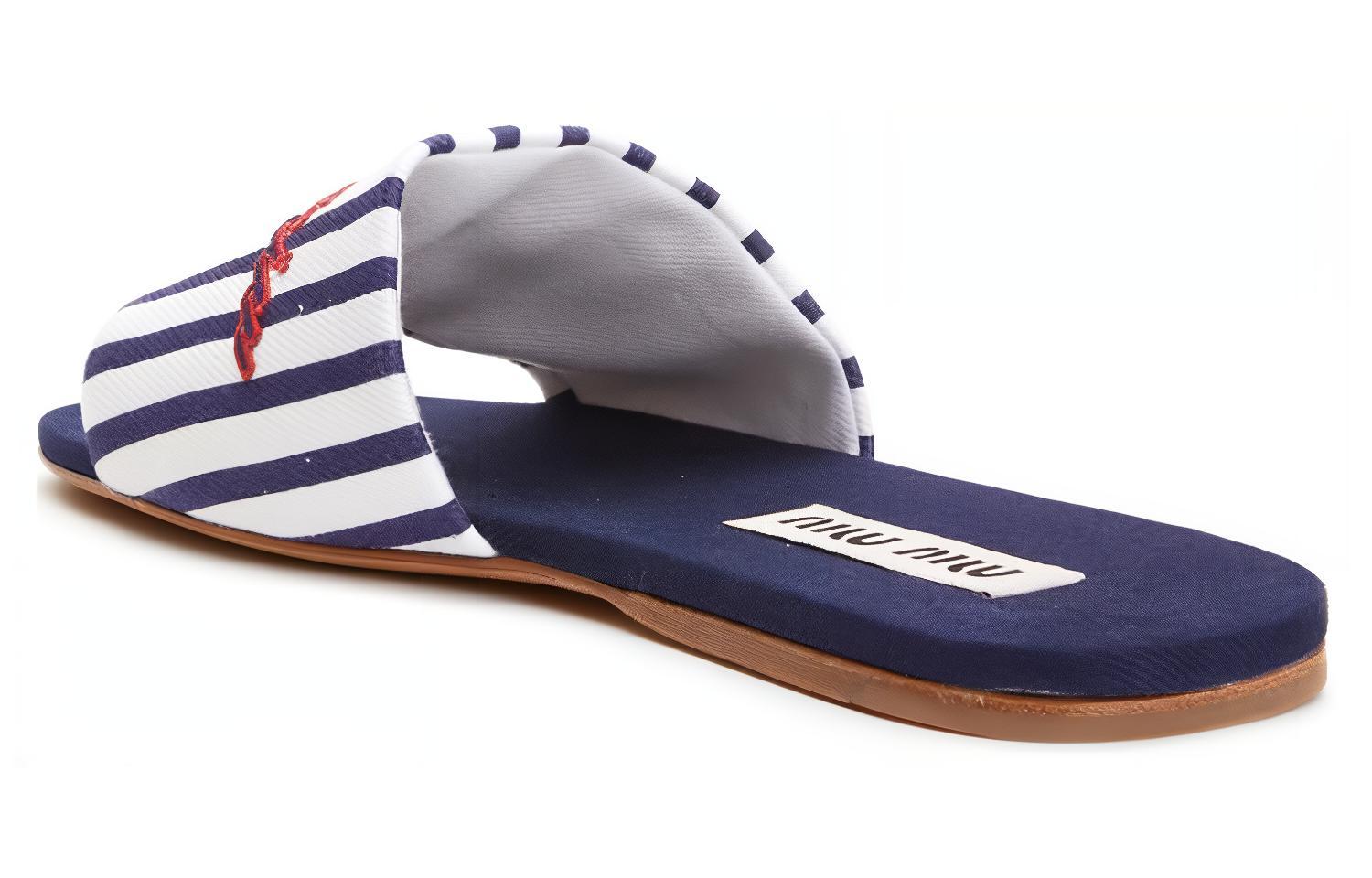 (W) MIU MIU Toe Cap Slide 'Blue White' 圖 4