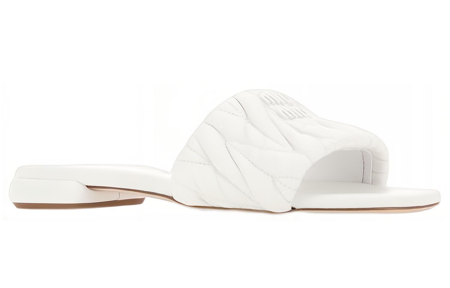 Order (W) ミュウミュウ トゥキャップ スリッポン サンダル (白) 5XX605_LM5_F0009_F_0103