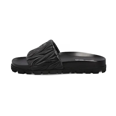 (W) MIU MIU Toe Loop Slide 'Black Fashion'