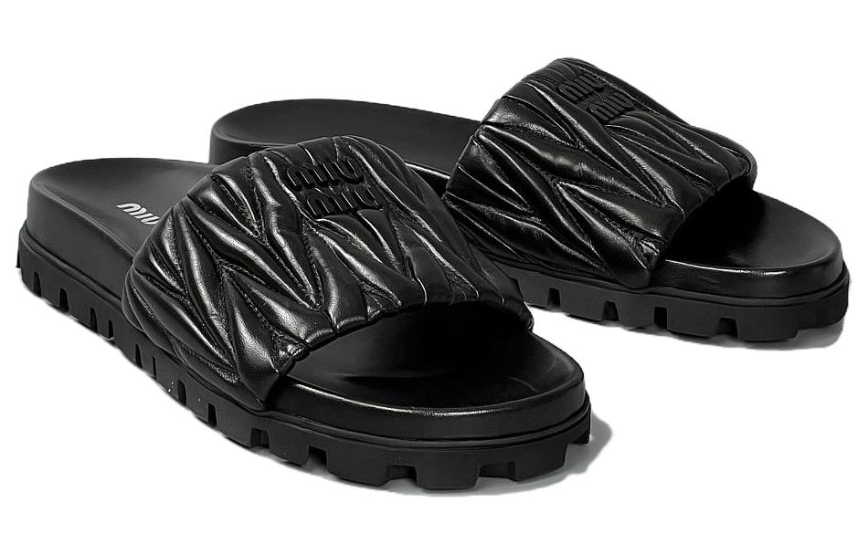Order (Women) MIU MIU Toe Loop Slide 'Black Fashion' 5XX601_3LM4_F0002