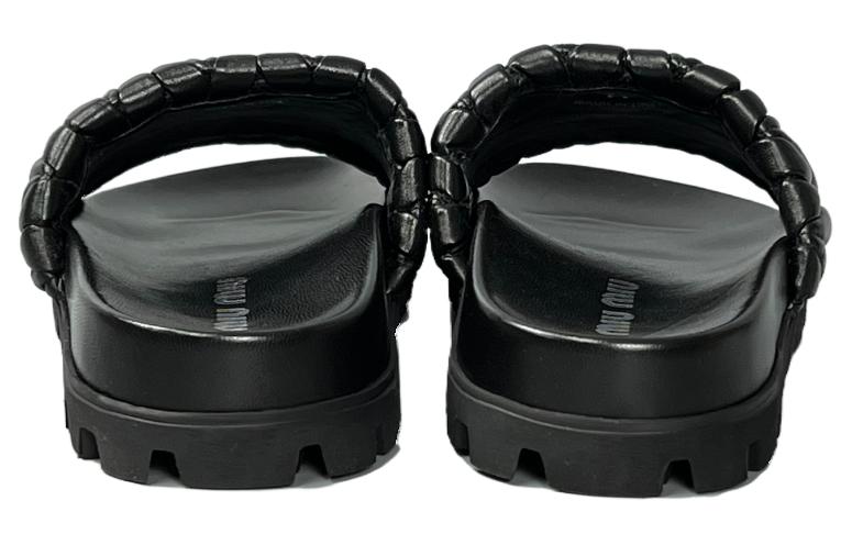 Shop (Women) MIU MIU Toe Loop Slide 'Black Fashion' 5XX601_3LM4_F0002