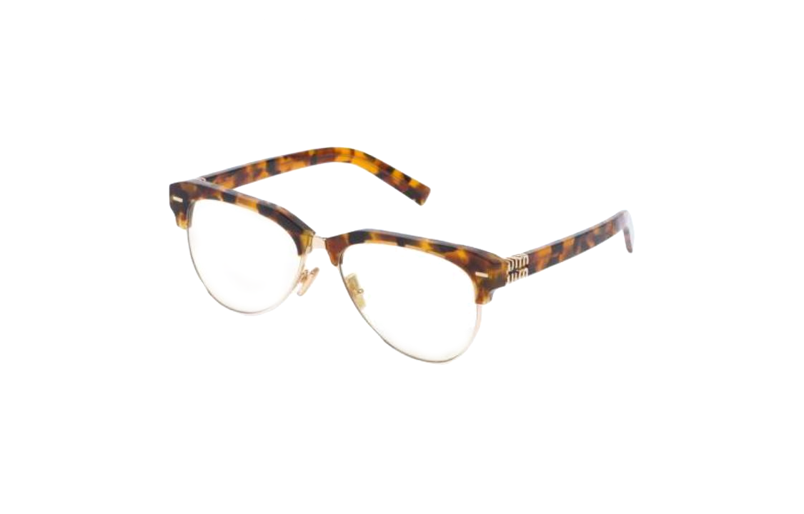 (Women) MIU MIU Tortoiseshell Browline Acetate Optical Glasses with Logo for Women. SMU09ZS19PFE08NC057