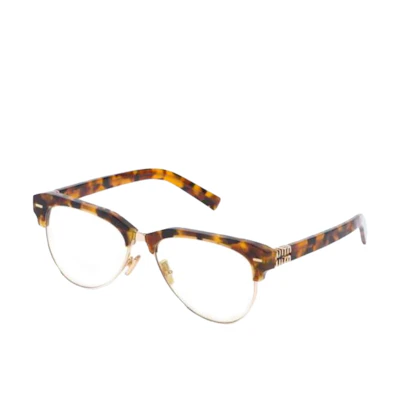 (Women) MIU MIU Tortoiseshell Browline Acetate Optical Glasses with Logo for Women. SMU09ZS19PFE08NC057