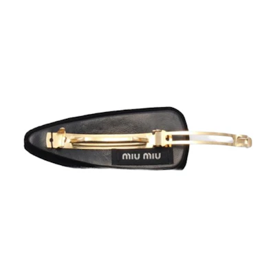 (Women) MIU MIU Trendy Fabric Hair Clip for Women in Black. 5IF092068F0002