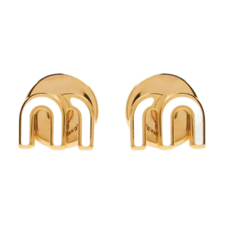 Shop (W) MIU MIU Pendientes Elegantes de Metal Minimalistas y Modernos para Mujer. 5JO9112F6TF0009