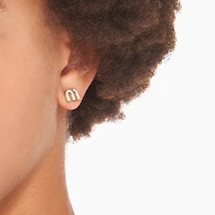 Details for (W) MIU MIU Pendientes Elegantes de Metal Minimalistas y Modernos para Mujer. 5JO9112F6TF0009