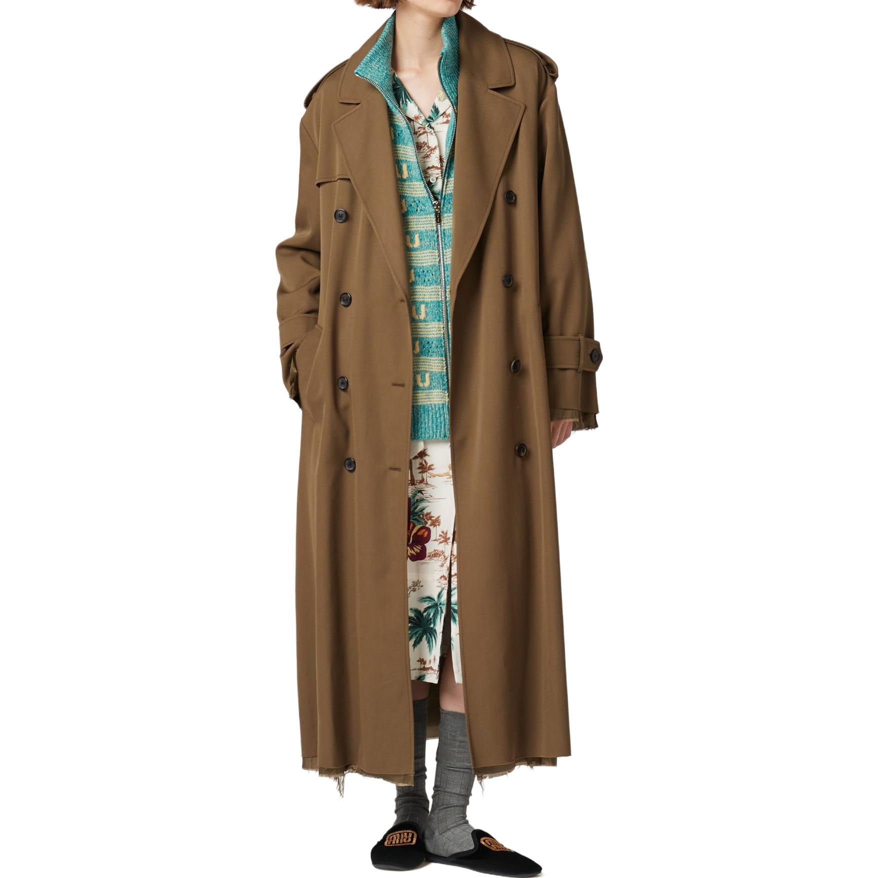 Lookbook (W) MIU MIU Kardigan Rajut Turquoise dengan Huruf Inlay dan Zip. MMF837-138E-F0136-S-OOO