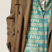 Purchase (W) MIU MIU 綠松石字母鑲嵌拉鍊針織開襟衫. MMF837-138E-F0136-S-OOO